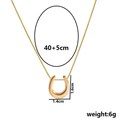 Jewelry Cute Queen Bridal Geometric 316L Stainless Steel  18K Gold Plated Pendant Necklace