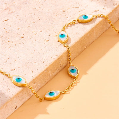 Modern Style Classic Style Devil's Eye Eye 304 Stainless Steel Turquoise Bracelets In Bulk
