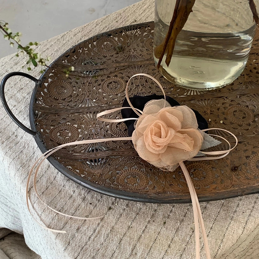 Women's Sweet Floral Gauze Hair Tie