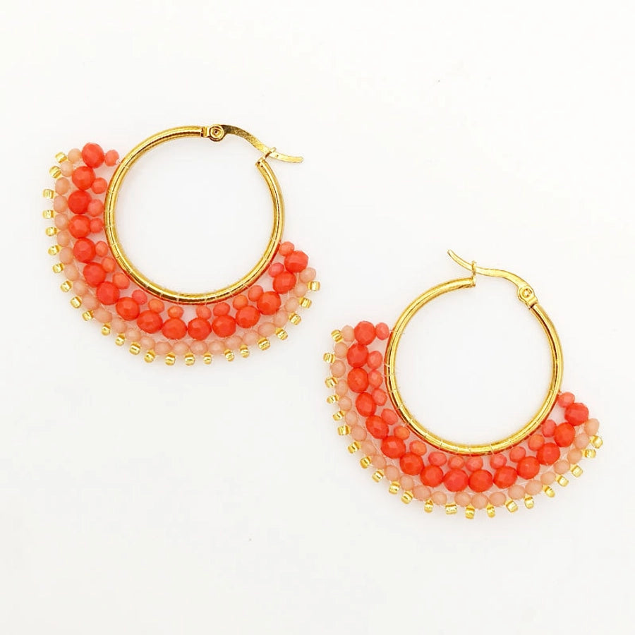 exclusive for  famous fan-shaped earrings original handmade beaded earrings  jewelry manufacturers supply