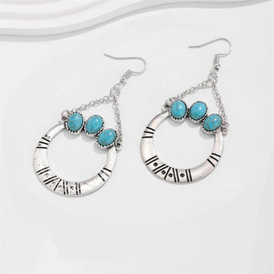 Copper Water Droplets Eye Rhombus Jewelry Set