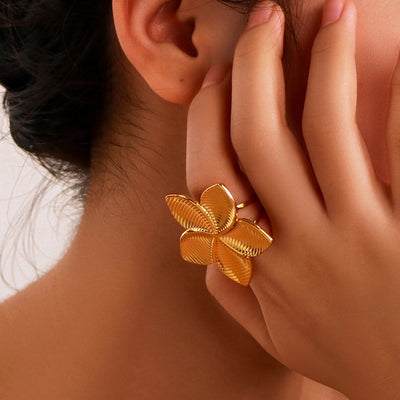 Jewelry Vintage Style Simple Style Geometric 304 Stainless Steel 18K Gold Plated Open Rings