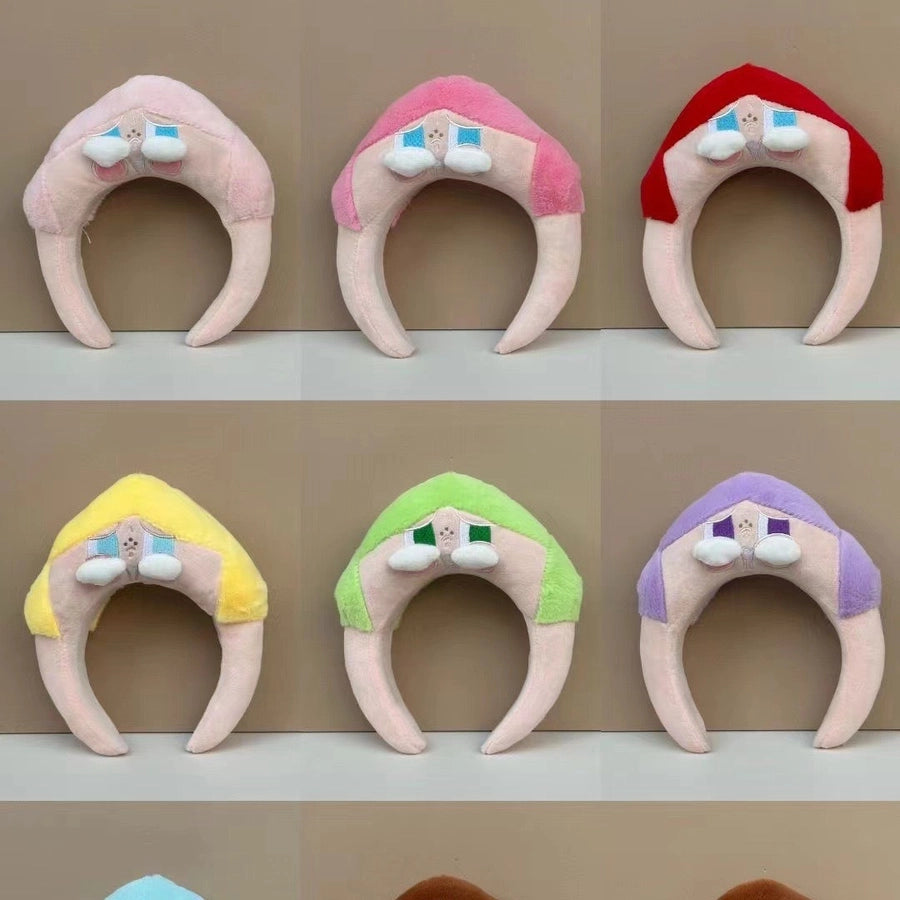 new cartoon crybaby crying baby hairband sweet cute girl wash hair band net red hair card headdress