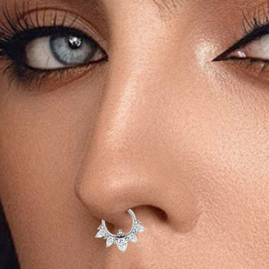 1 Piece Nose Rings & Studs Luxurious Shiny Round Pure Titanium Titanium Alloy Zircon 14K Gold Plated White Gold Plated Ear Cartilage Rings & Studs Nose Rings & Studs