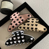 women's simple style commute heart shape alloy acetic acid sheets printing hair claws