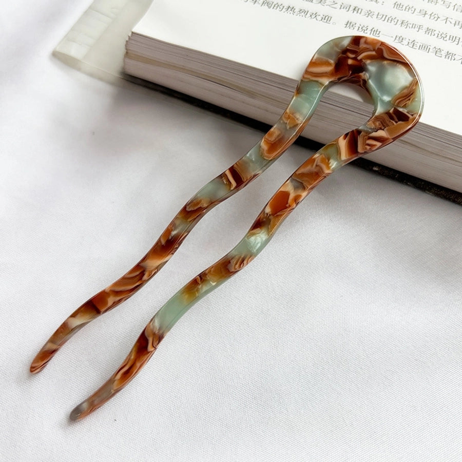 Women's Simple Style U Shape Leopard Acetic acid sheets Hairpin