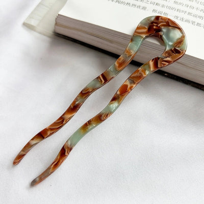 Women's Simple Style U Shape Leopard Acetic acid sheets Hairpin