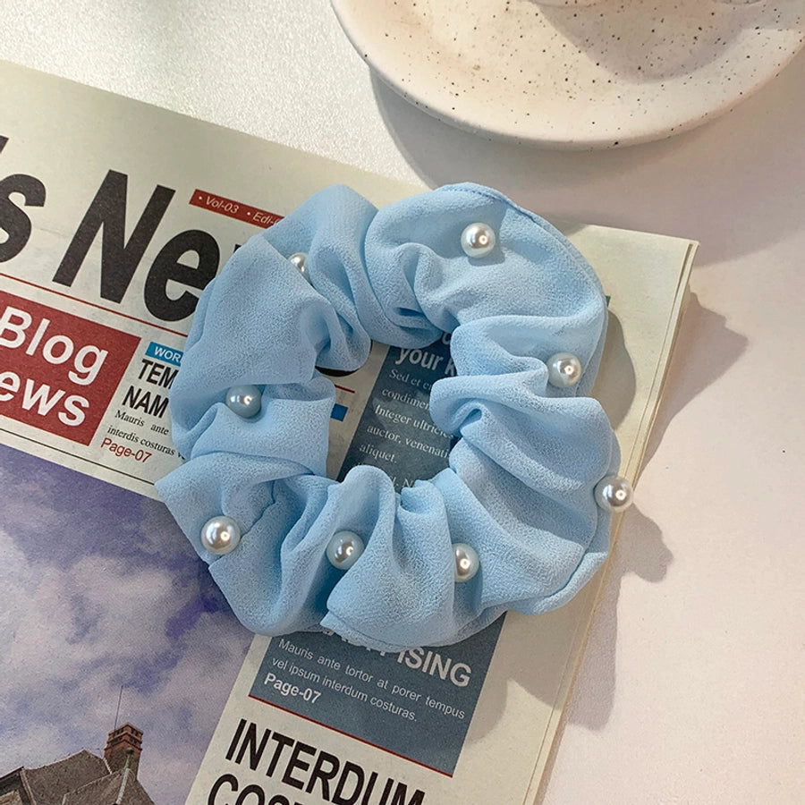 cute solid color cloth flannel hair tie