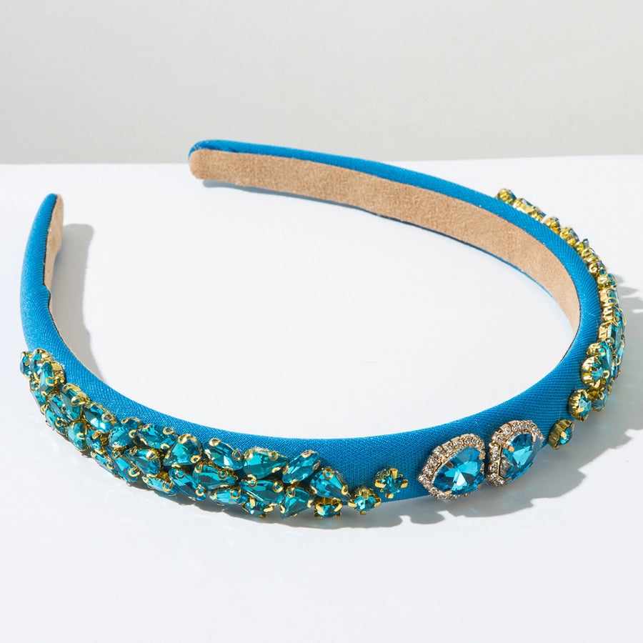 Korean Style Retro Glass Drill Lovely Hair Band Thin Baroque Sponge Headband Simple  Hair Accessories