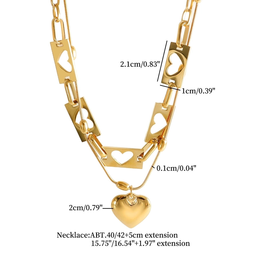 Jewelry IG Style Simple Style Commute Heart Shape 304 Stainless Steel Hollow Out Bracelets Necklace