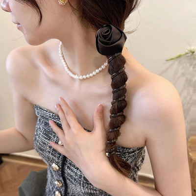 Women's Elegant Simple Style Rose Plastic Hair Tie