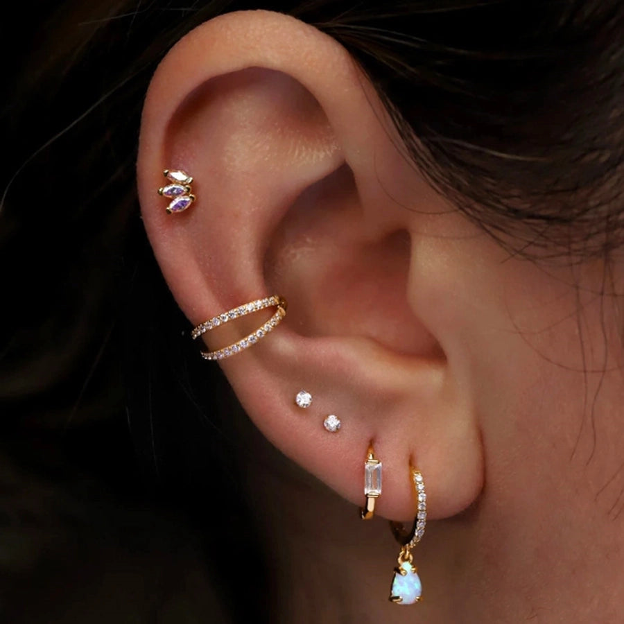 1 Piece Nose Rings & Studs Simple Style Classic Style O-Shape Pure Titanium Titanium Alloy Zircon 14K Gold Plated White Gold Plated Ear Cartilage Rings & Studs Nose Rings & Studs