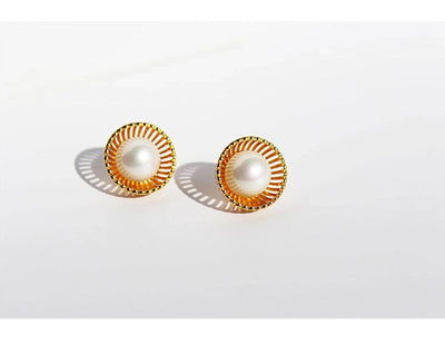 1 Pair Elegant Vintage Style Luxurious Geometric Brass 24K Gold Plated Ear Studs