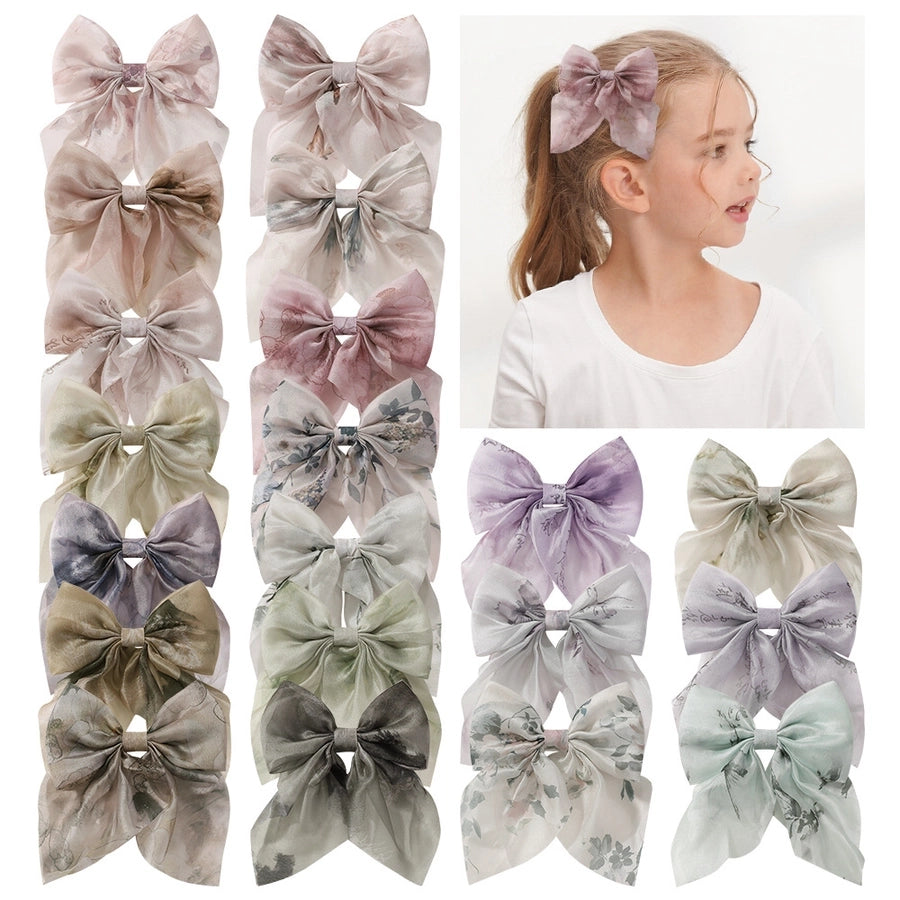 Girl'S Simple Style Classic Style Bow Knot Alloy Ribbon Lettuce Trim Hair Clip