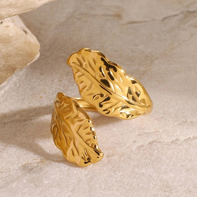 Jewelry Simple Style Classic Style Leaves 304 Stainless Steel Open Rings