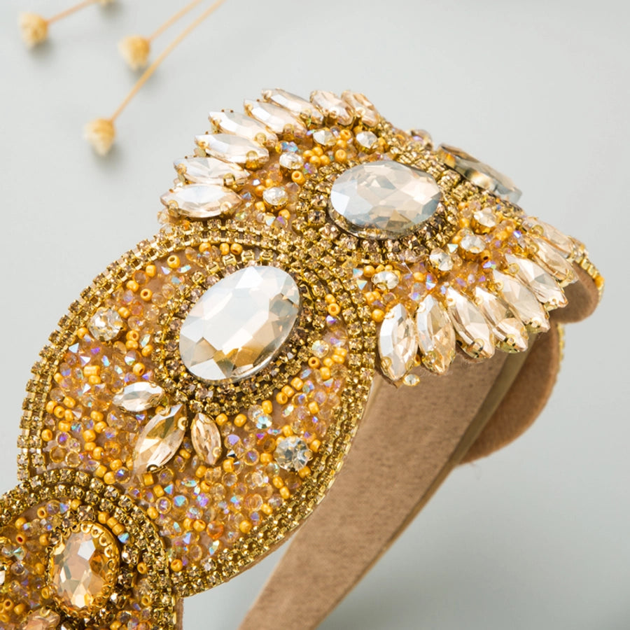 fashion geometric cloth inlay rhinestones hair band 1 piece