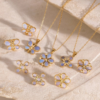 Jewelry Simple Style Classic Style Flower 304 Stainless Steel Jewelry Set