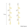 1 Pair Casual Simple Style Leaf Plating Titanium Steel Drop Earrings