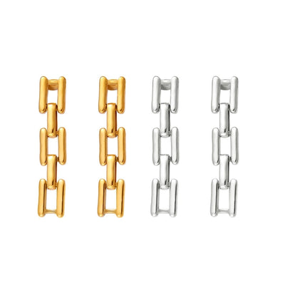 1 Pair Simple Style Commute Square 304 Stainless Steel 316 Stainless Steel  18K Gold Plated Drop Earrings
