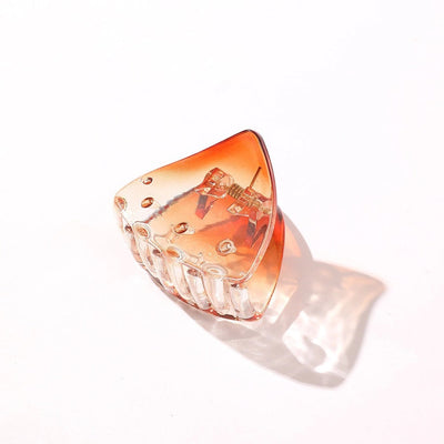 Gradient Small Grab Clip Small Disc Hairpin Environmentally Friendly Acetic Acid Shark Clip Transparent Oval Hair Grab Children's Clip