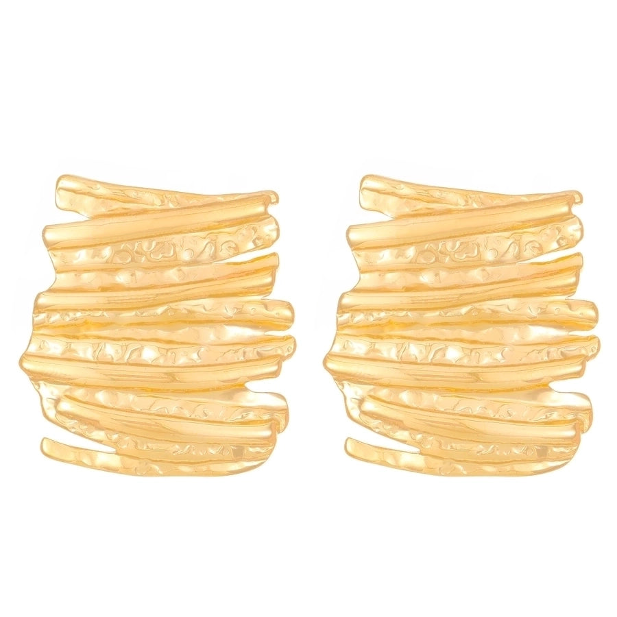 1 Pair Basic Modern Style Classic Style Geometric Plating Pleated Titanium Steel Ear Studs