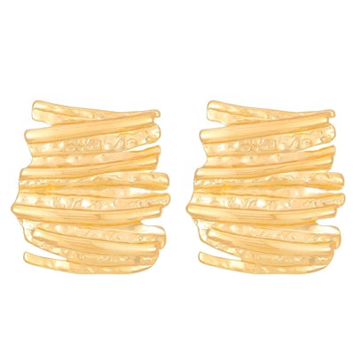 1 Pair Basic Modern Style Classic Style Geometric Plating Pleated Titanium Steel Ear Studs