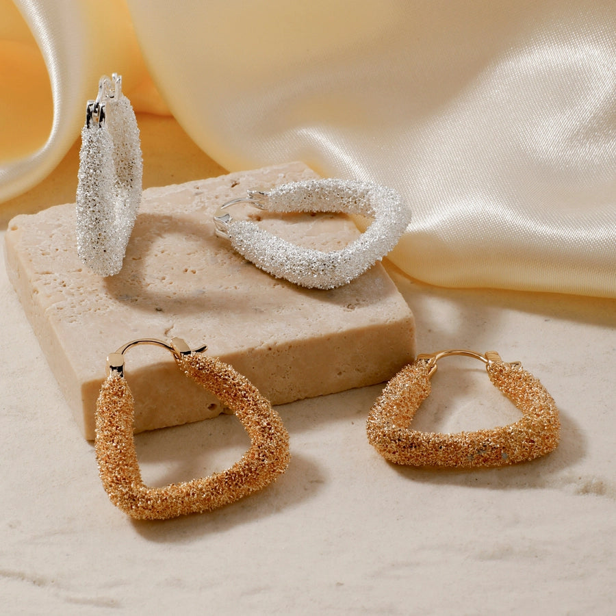 1 Pair Elegant Business Tropical Geometric Asymmetrical Copper K Gold Plated Earrings