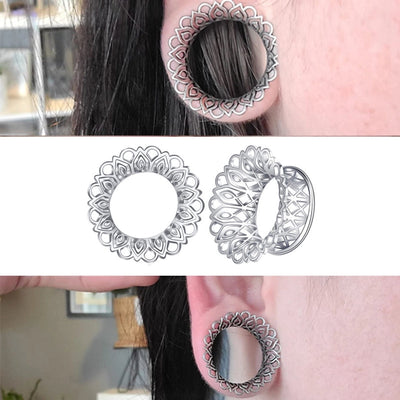 1 Pair Hip-Hop Geometric Plating 304 Stainless Steel Ear extender