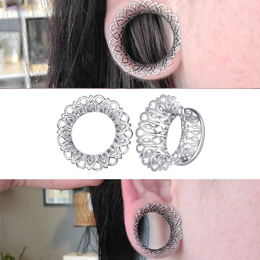 1 Pair Hip-Hop Geometric Plating 304 Stainless Steel Ear extender