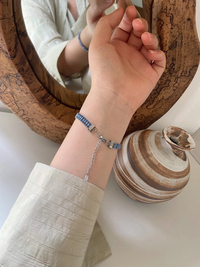 Glam Shiny Colorful 304 Stainless Steel Tennis Chain Bracelets In Bulk