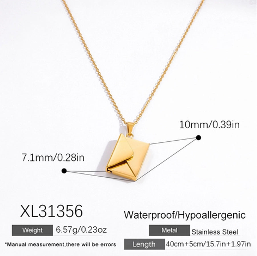 Jewelry Vintage Style Classic Style Book envelope Heart Shape Titanium Steel Plating Pendant Necklace