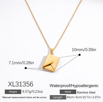 Jewelry Vintage Style Classic Style Book envelope Heart Shape Titanium Steel Plating Pendant Necklace