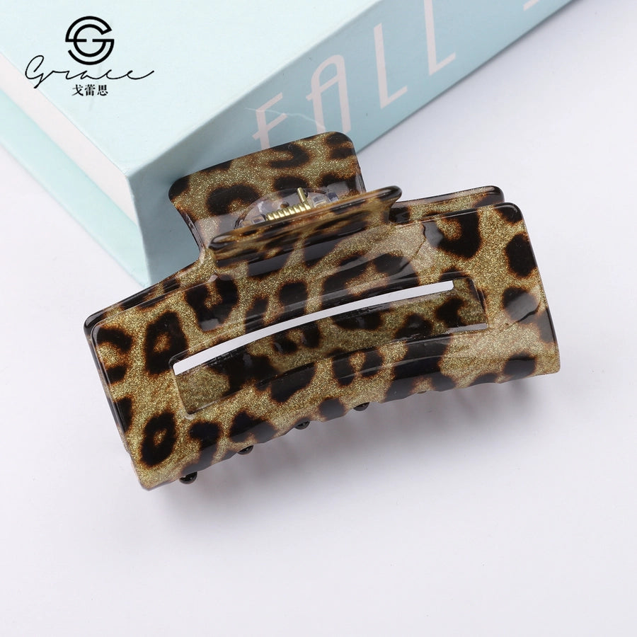 simple style leopard acetic acid sheets hair claws 1 piece