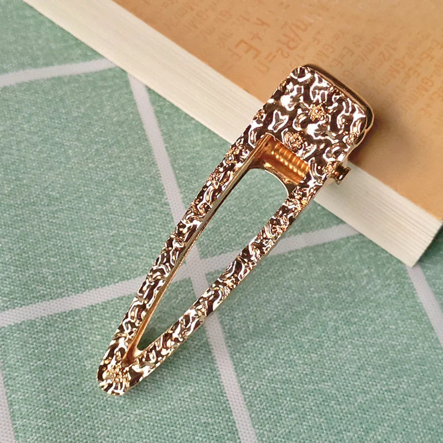 simple style moon flower metal plating artificial pearls rhinestones hair clip 1 piece