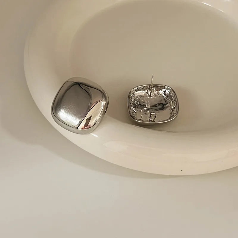 1 Pair Streetwear Geometric Heart Shape Plating Alloy Earrings