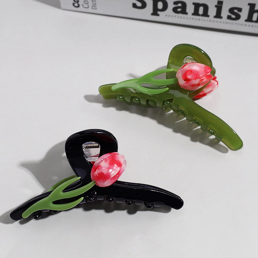 women's elegant sweet tulip plastic hair claws