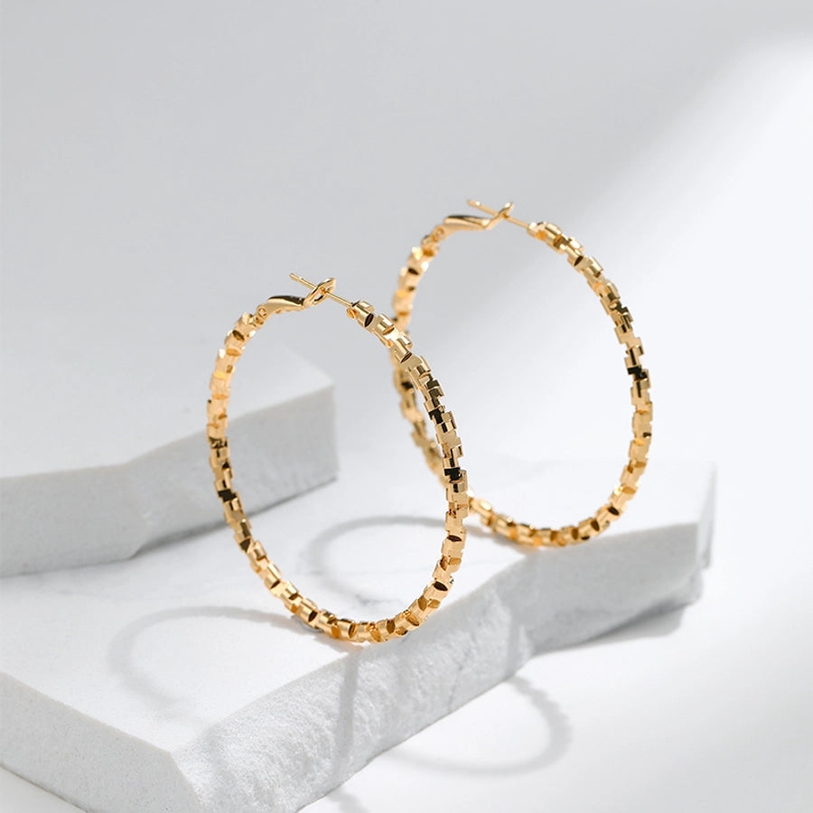 1 Pair Casual Exaggerated Classic Style Circle Plating Copper 18K Gold Plated Earrings