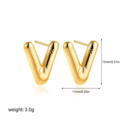 1 Pair Classic Style Letter 304 Stainless Steel Ear Studs