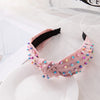 retro knot four-sided bomb inlay beads hair band 1 piece