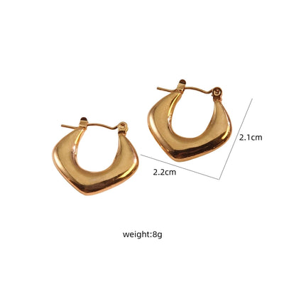 1 Pair Simple Style Classic Style Commute Geometric Heart Shape Strawberry Hollow Out 304 Stainless Steel Imitation Gold  Earrings Ear Studs