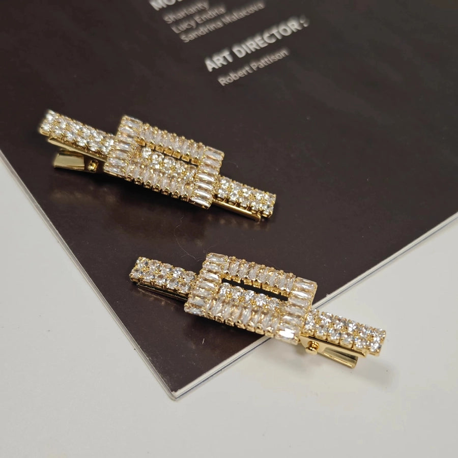 Women's Simple Style Classic Style Solid Color Alloy Inlay Rhinestones Hair Clip