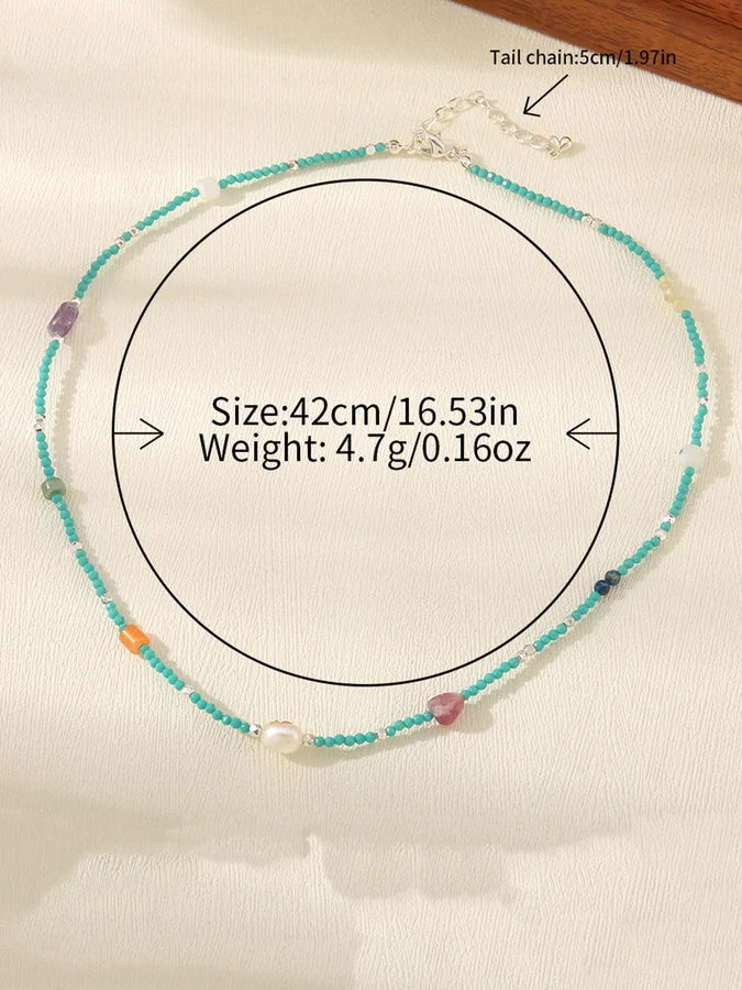 Casual Cute Commute Irregular Copper Natural Stone Freshwater Pearl Necklace In Bulk