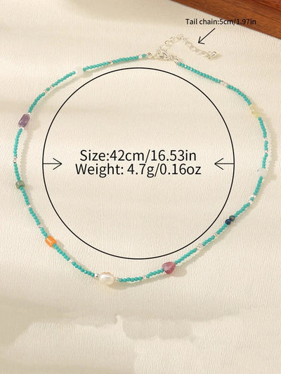 Casual Cute Commute Irregular Copper Natural Stone Freshwater Pearl Necklace In Bulk