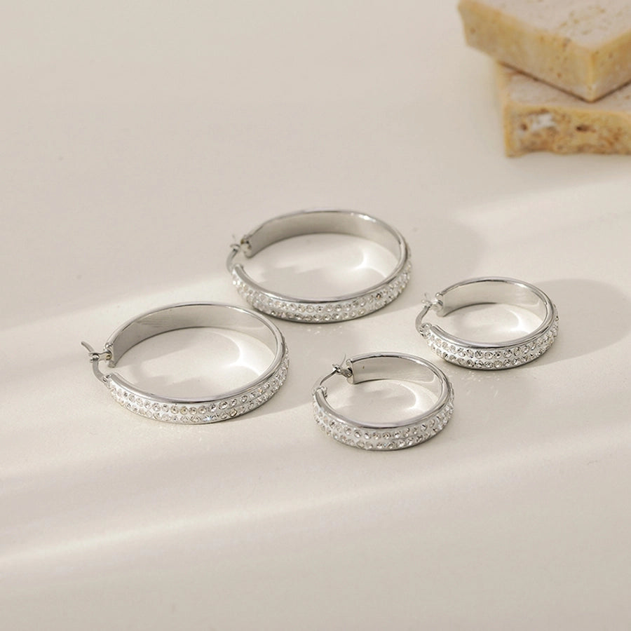 1 Pair Elegant Classic Style Circle 304 Stainless Steel Earrings