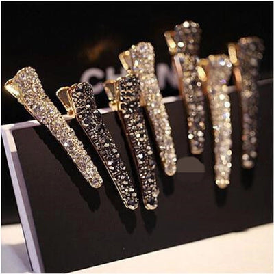 fashion solid color alloy inlay rhinestones hair clip 1 piece