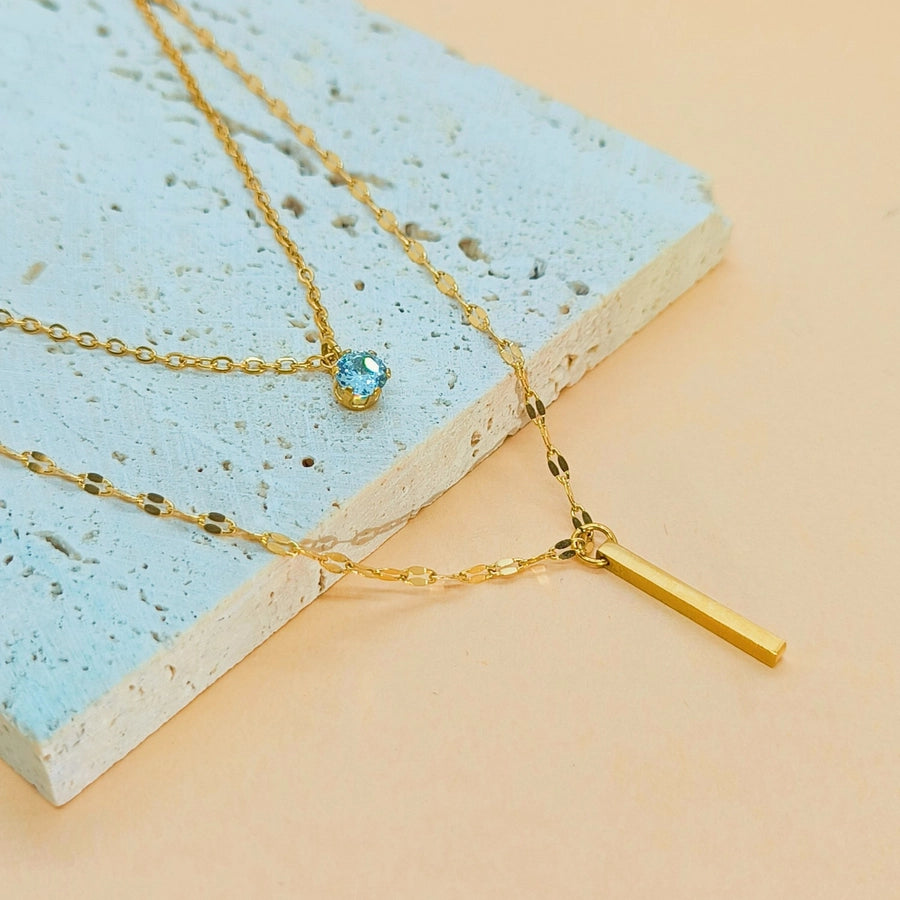 Jewelry Elegant Gem 304 Stainless Steel Pendant Necklace