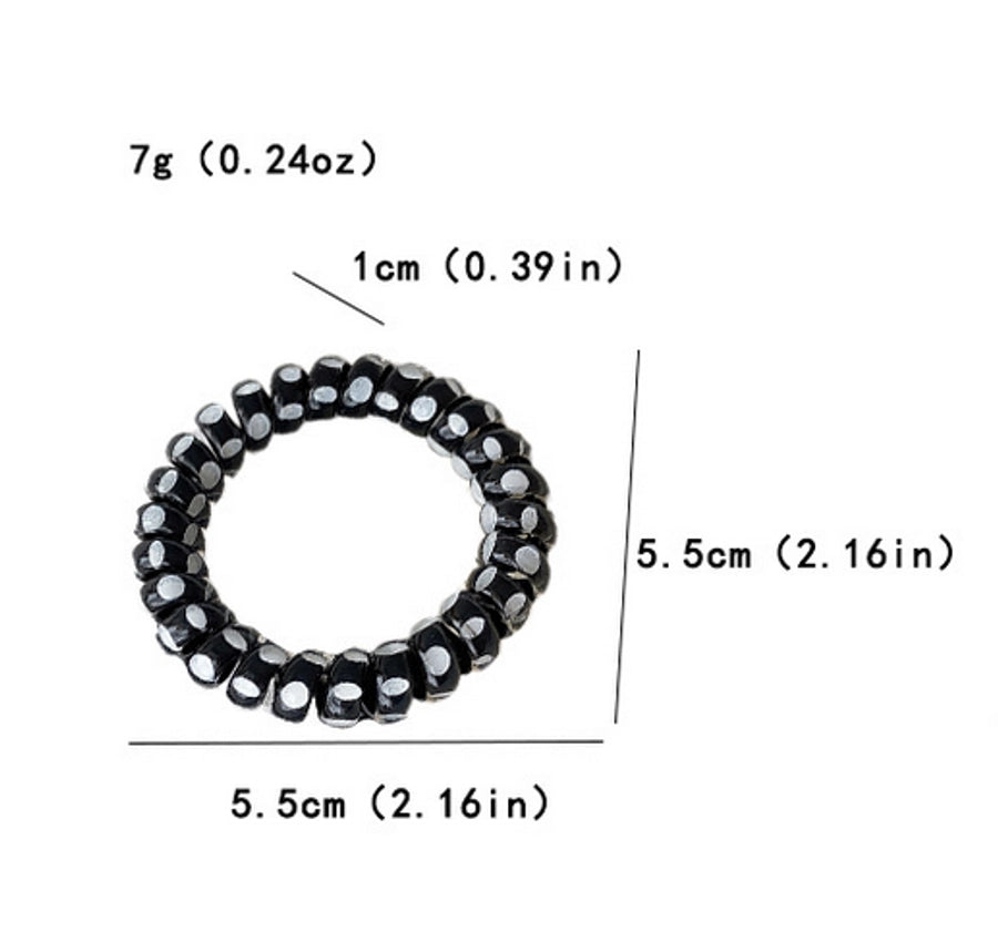 Women's Modern Style Classic Style Polka Dots Plastic Telephone Cord Hair Tie