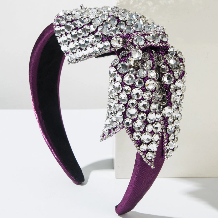 Women's Elegant Bow Knot Alloy Rhinestones Glass Hair Band
