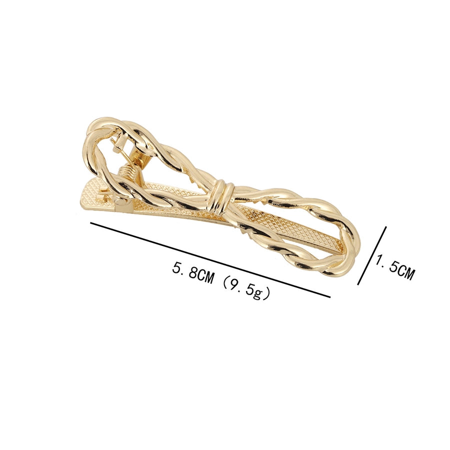 Women's Simple Style Solid Color Metal Hollow Out Hair Clip