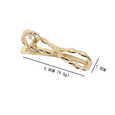 Women's Simple Style Solid Color Metal Hollow Out Hair Clip